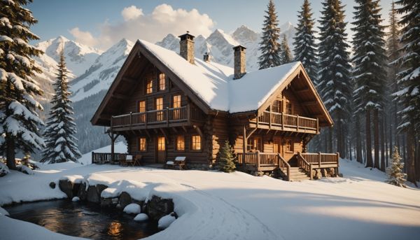 Un chalet douillet pour deux sous la neige